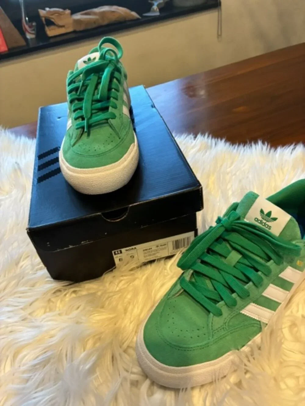 Adidas Nora Victory Green Suede Sneakers | Worn Once | OG Box | Women's 9